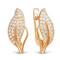 Серьги из золочёного серебра с фианитами