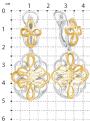 Серьги из золочёного и родированного серебра