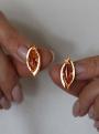 Серьги из золочёного серебра с натуральным прессованным янтарём