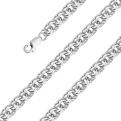 Цепь из серебра родированная - Бисмарк, 40 см; сечение проволоки 0,45 мм