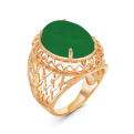 Кольцо из золочёного серебра с нат.хризопразом
