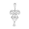 Подвеска из серебра с фианитами родированная Овен