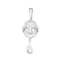 Подвеска из серебра с фианитами родированная Лев