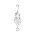 Подвеска из серебра с фианитами родированная Дева