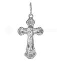 Крест нательный из серебра рордированный