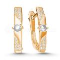 Серьги из золочёного серебра с фианитами
