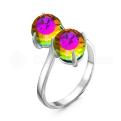 Кольцо из серебра с кристаллами Swarovski родированное