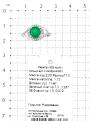 Кольцо из серебра с нат.зелёным агатом и фианитами родированное