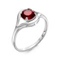 Кольцо из серебра с кварцем гранат родированное