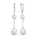 Серьги из серебра с жемчугом Swarovski родированные