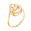 Кольцо из золочёного серебра с подвижным фианитом