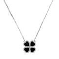 Колье из серебра с ониксом и фианитами родированный