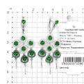 Серьги из серебра с кварцем изумруд и фианитами родированные