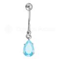 Пирсинг из серебра с кварцем топаз родированный