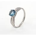 Кольцо из серебра с кварцем sky топаз родированное