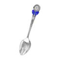 Ложка детская из серебра с синей эмалью