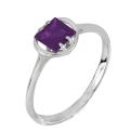 Кольцо из серебра с аметистом родированное