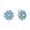 Серьги из серебра с кварцем топаз Sky blue родированные