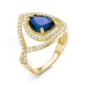 Кольцо из золочёного серебра с фианитами