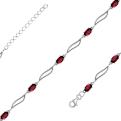 Браслет из серебра с нат. рубином родированный