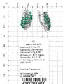 Серьги из сереба с пл.кварцем цв.изумрудный родированные
