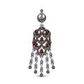 Подвеска из чернёного серебра с кораллом и марказитами