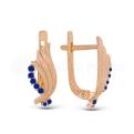 Серьги из золочёного серебра с кварцем сапфир