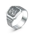 Кольцо мужское из серебра с чернением - Георгий Победоносец