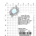 Кольцо из серебра с синт. молочно-голубым опалом и фианитами родированное