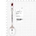 Ложка чайная из серебра с чернением и фианитом - 13 см