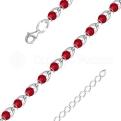 Браслет из серебра с кварцем гранат родированный