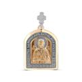 Подвеска религиозная из золочёного серебра и родированием св.Матрона