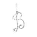 Подвеска-буква из серебра с фианитами родированная