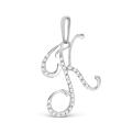 Подвеска-буква из серебра с фианитами родированная