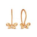 Серьги детские из золочёного серебра с фианитами