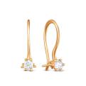 Серьги детские из золочёного серебра с фианитами