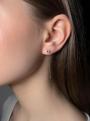 Серьги-продевки из золочёного серебра с фианитами