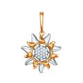 Подвеска из золочёного серебра с фианитами и родированнием - Солнце