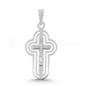 Крест из серебра родированный - 4,5 см