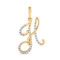 Подвеска-буква из золочёного серебра с фианитами - Н
