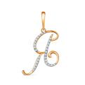 Подвеска-буква из золочёного серебра с фианитами - Я
