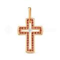 Подвеска-крест из золочёного серебра с фианитами
