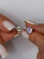 Серьги-пусеты из серебра с кристаллами Swarovski Мистик розовый родированные