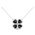 Колье из серебра с ониксом и кб. цирконием родированное