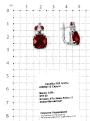 Серьги из серебра с пл.кварцем цв.рубин и фианитами родированные