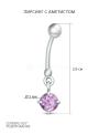 Пирсинг из серебра с аметистом родированный