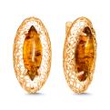 Серьги из золочёного серебра с янтарём