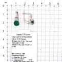 Серьги из серебра с нат.зелеными агатами и фианитами родированные