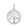 Подвеска из серебра с фианитами родированная - Дерево жизни