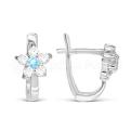 Серьги детские из серебра с фианитами родированные